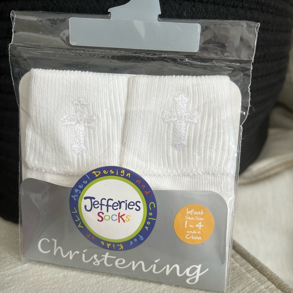 NWT Jefferies White Christening Socks